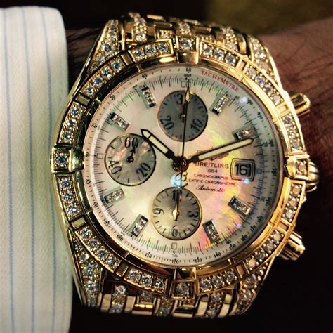 breitling gold watch with diamonds|diamond breitling watches for cheap.